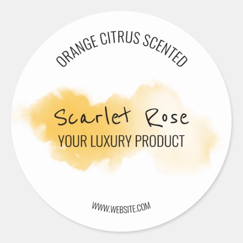 Simple Watercolor Orange And White Product Labels
