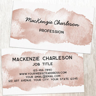 Simple Watercolor Paint Brushstroke Terracotta Business Card