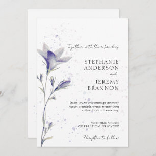 Simple Watercolor Periwinkle Flower Invitation