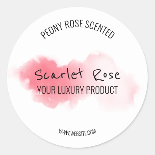 Simple Watercolor Pink And White Product Labels