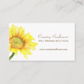 Simple Watercolor Sunflower Business Cards by daphne1024 at Zazzle