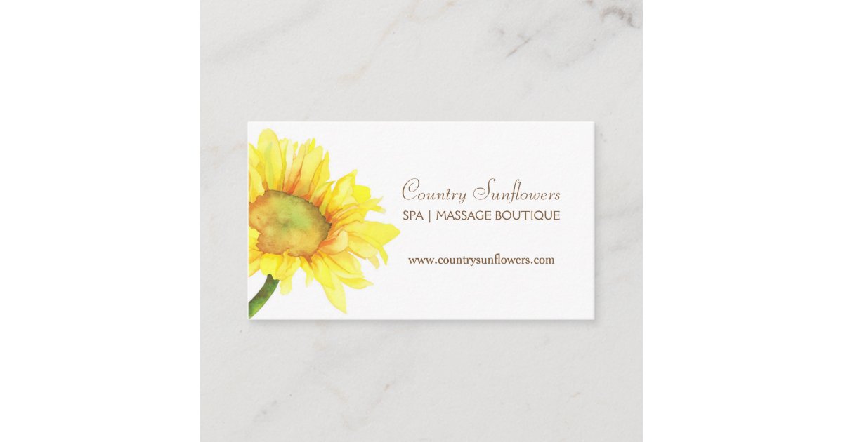 Simple Watercolor Sunflower Business Cards Zazzle Com