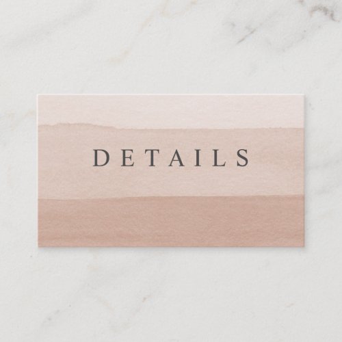 Simple Watercolor Tan Wedding Enclosure Card