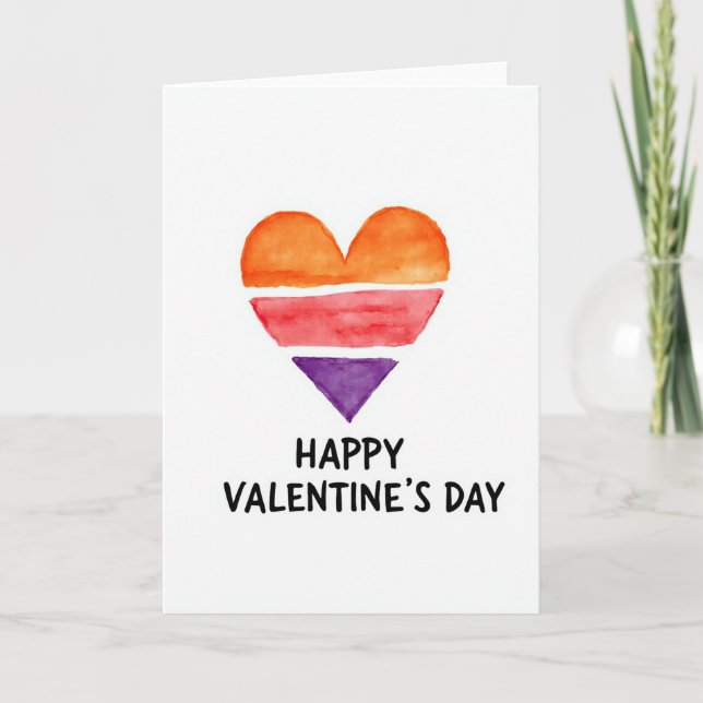 Simple Watercolor Valentines Card (Front)