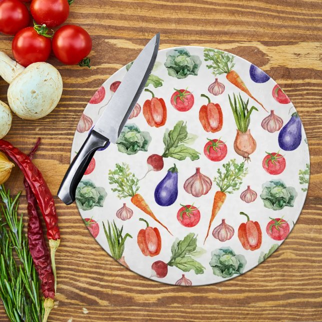 Simple Watercolor Vegetables  Cutting Board (Creator Uploaded)