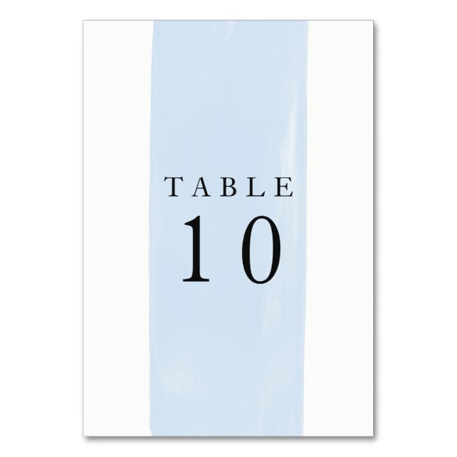 Simple Watercolor Wedding Table Number Card (Front)
