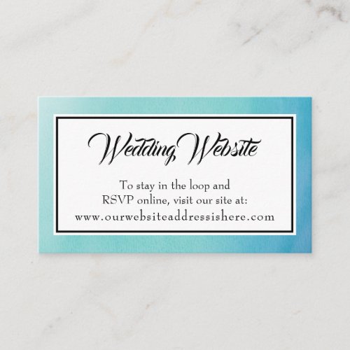 Simple Watercolor Wedding Website Enclosure Cards