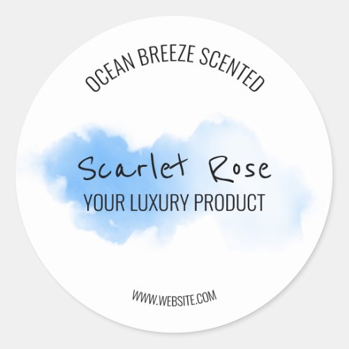 Simple Watercolor White And Blue Product Labels