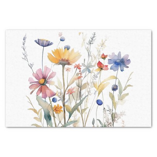 Simple Watercolor Wildflowers Tissue Paper