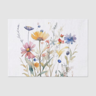 Simple Watercolor Wildflowers Tissue Paper