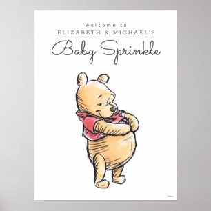 Simple Watercolor Winnie the Pooh Baby Sprinkle Poster