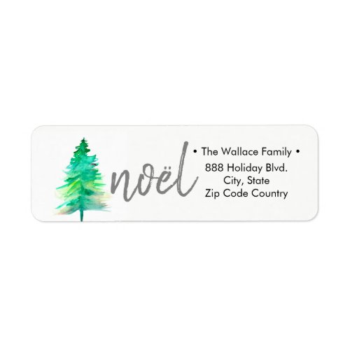 Simple Watercolour Christmas Pine tree Label