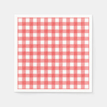 Simple watermelon gingham paper napkins