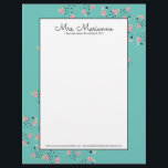 Simple Watermelon Ice Cream Pattern Letterhead<br><div class="desc">Letterhead with Pattern of Falling Watermelon Ice Cream Pops</div>