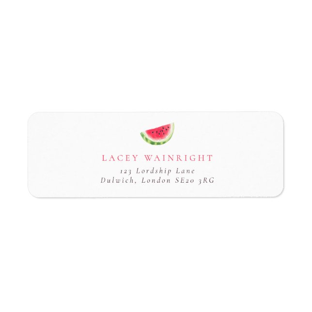 Simple Watermelon Summer Return Address Label (Front)