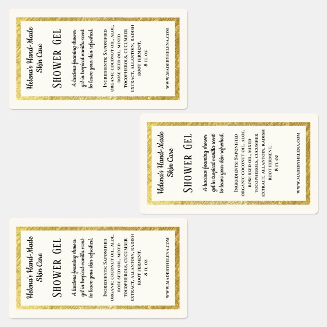 Simple Waterproof Shower Gel Product Label (Group)