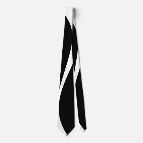 Simple Waves 2 _ Black and White Neck Tie