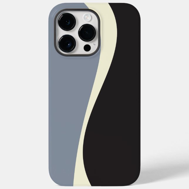 Simple Waves 2 in Black, Gray and Cream Case-Mate iPhone Case (Back)