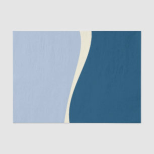 Simple Waves 2 in Dark Blue, Light Blue and Cream Tissue Paper
