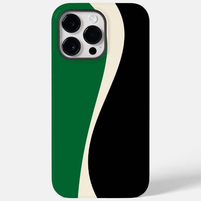 Simple Waves 2 in Green, Cream and Black  Case-Mate iPhone Case (Back)