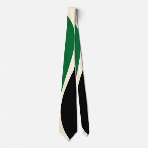 Simple Waves 2 in Green, Cream and Black  Neck Tie