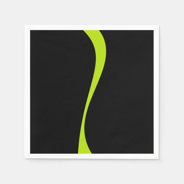 Simple Waves 2 in Lime Green and Black Napkins (Front)
