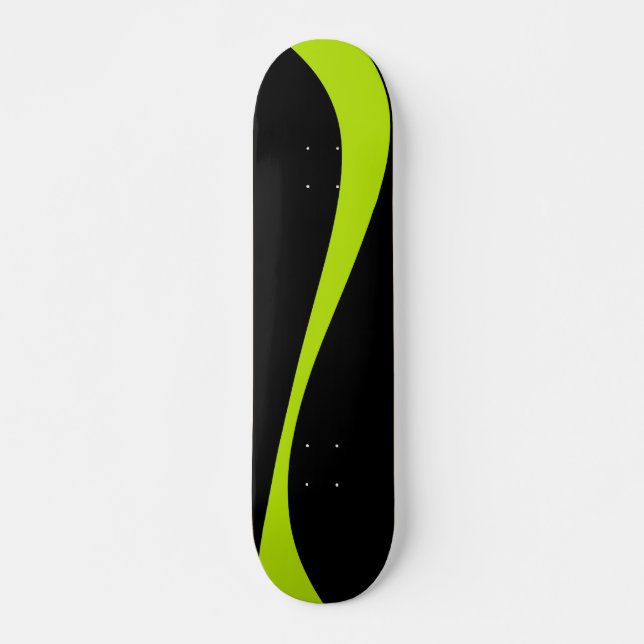 Simple Waves 2 in Lime Green and Black Skateboard (Front)
