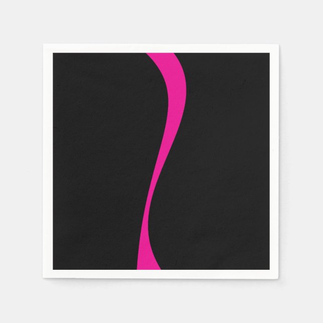 Simple Waves 2 in Magenta and Black Napkins (Front)