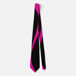 Simple Waves 2 in Magenta and Black Neck Tie