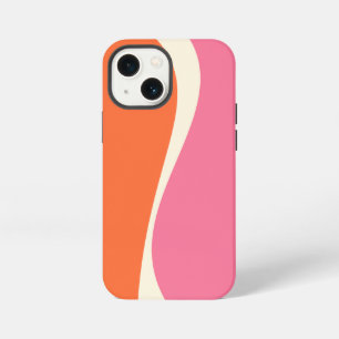 Simple Waves 2 in Pink, Orange, and Cream iPhone 13 Mini Case