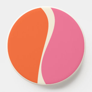 Simple Waves 2 in Pink, Orange, and Cream PopSocket