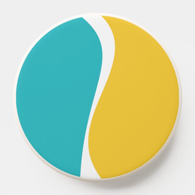 Simple Waves 2 in Turquoise, Yellow, and White PopSocket (Popsocket)