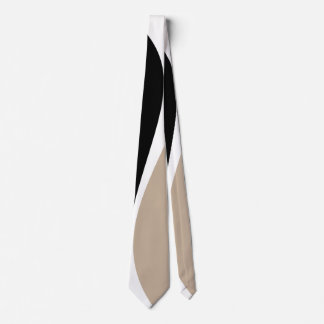 Simple Waves 2 - Taupe, Black and White Neck Tie