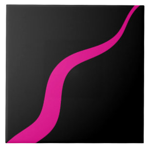 Simple Waves 3 in Magenta and Black Ceramic Tile
