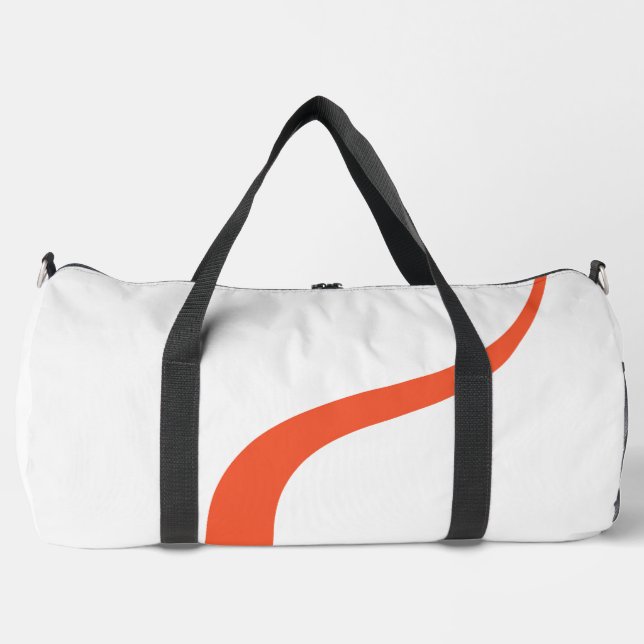 Simple Waves 3 - Orange and White Duffle Bag (Front)