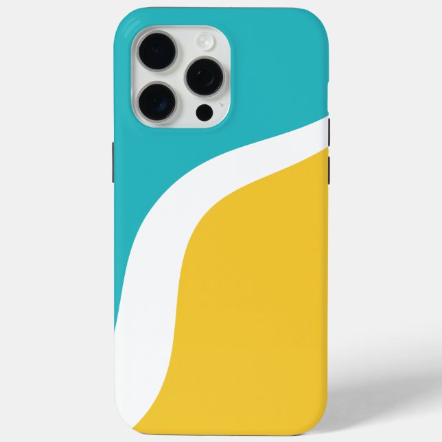 Simple Waves 3 - Turquoise and Yellow Case-Mate iPhone Case (Back)