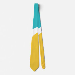 Simple Waves 3 - Turquoise and Yellow Neck Tie