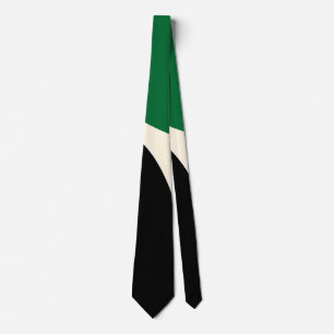 Simple Waves 4 in Green, Cream and Black  Neck Tie