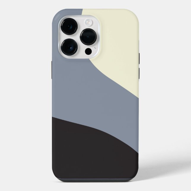Simple Waves - Black, Gray and Cream Iphone Case (Back)