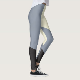 Simple Waves - Black, Gray and Cream Leggings