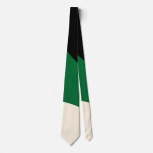 Simple Waves - Green, Cream and Black Neck Tie