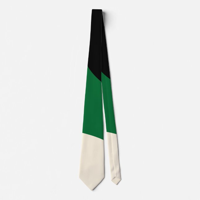 Simple Waves - Green, Cream and Black  Neck Tie (Front)