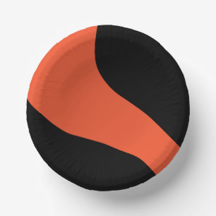 Simple Waves in Black and Orange Paper Bowls