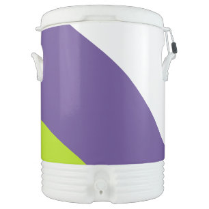 Simple Waves in Lime Green and Purple Beverage Cooler