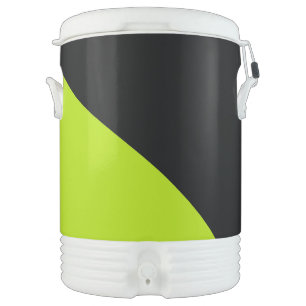 Simple Waves in Lime Green Beverage Cooler