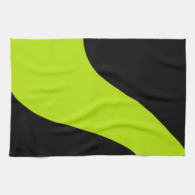 Simple Waves in Lime Green Kitchen Towel (Horizontal)