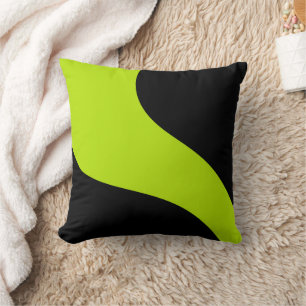 Simple Waves in Lime Green Throw Pillow