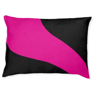 Simple Waves in Magenta and Black Pet Bed