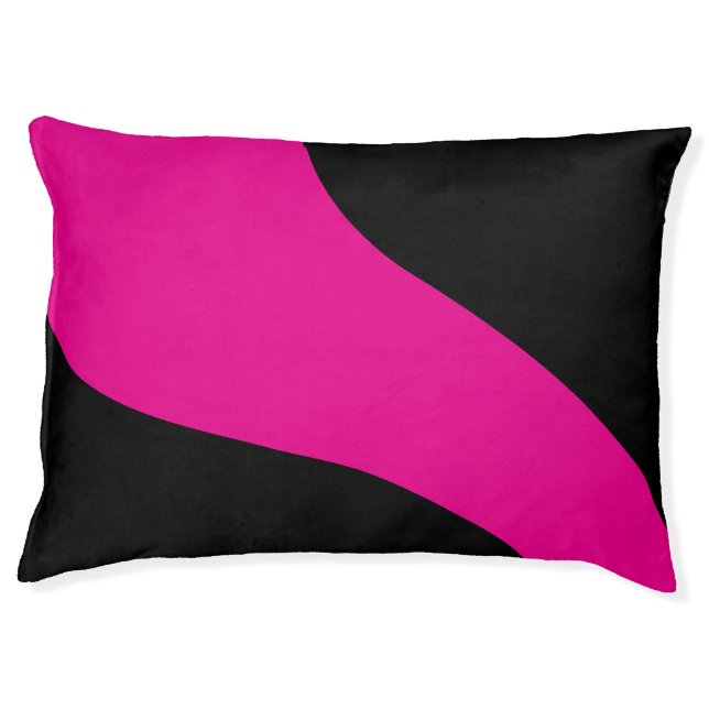 Simple Waves in Magenta and Black Pet Bed (Front)