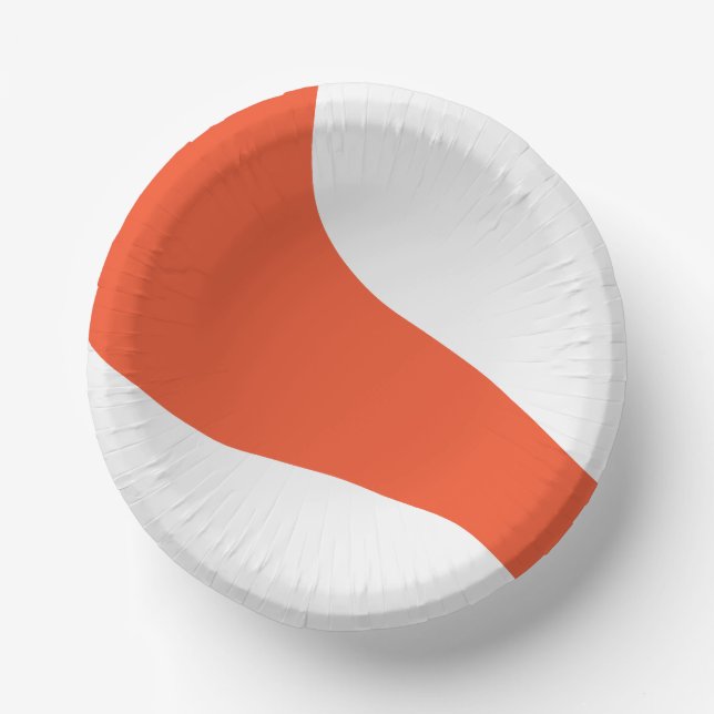 Simple Waves - Orange and White Paper Bowls (Front)